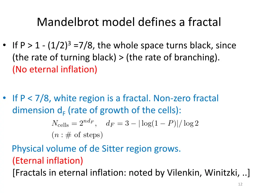 mandelbrot model defines a fractal