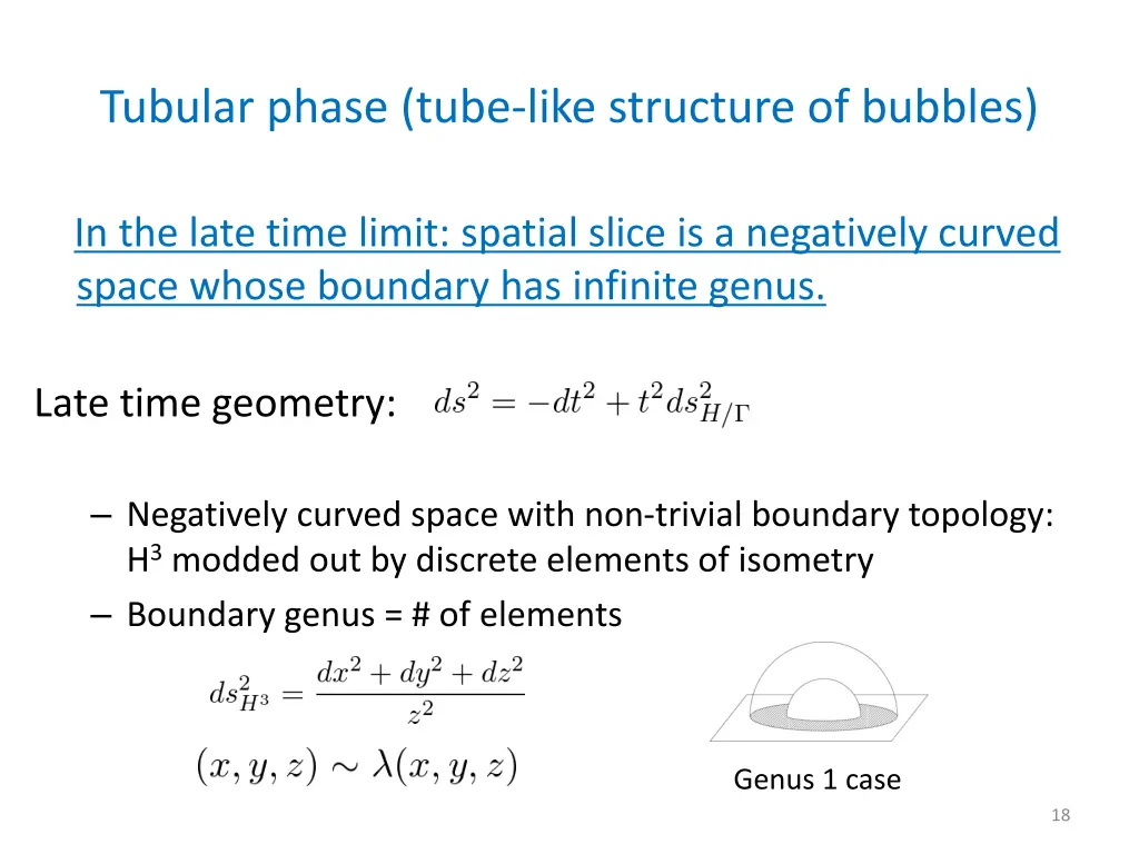 tubular phase tube like structure of bubbles