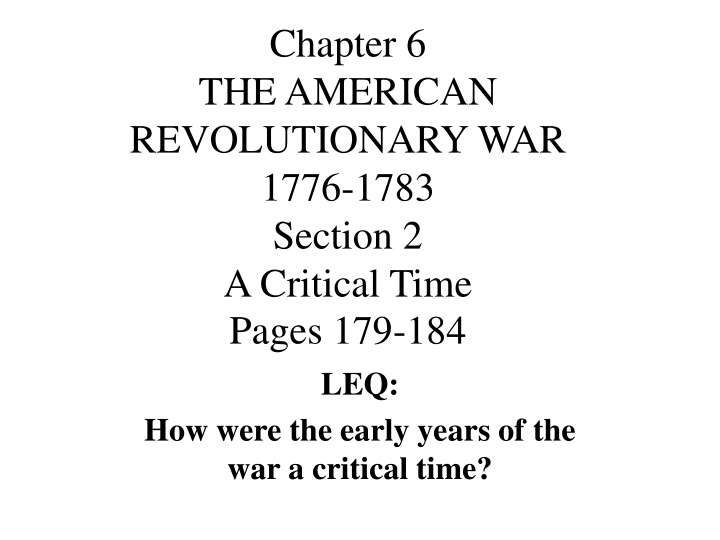 chapter 6 the american revolutionary war 1776