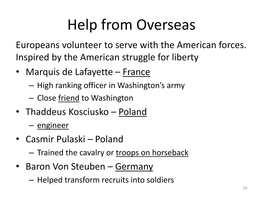 help from overseas