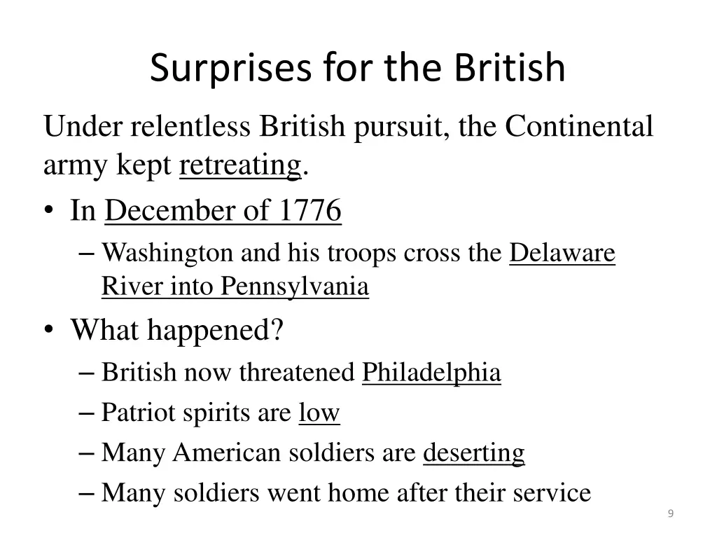 surprises for the british under relentless