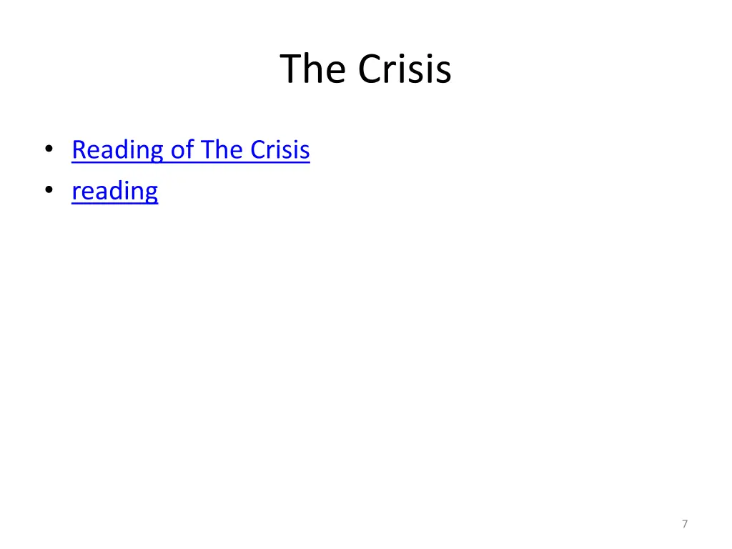 the crisis