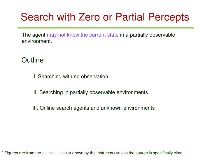 search with zero or partial percepts