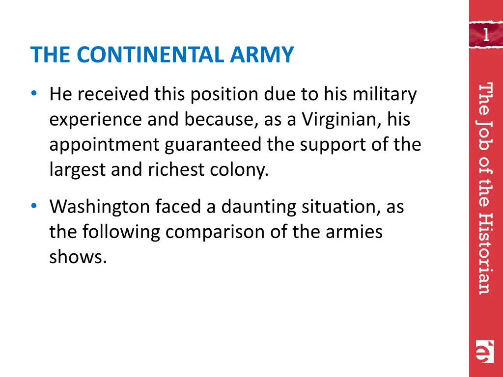 the continental army 1