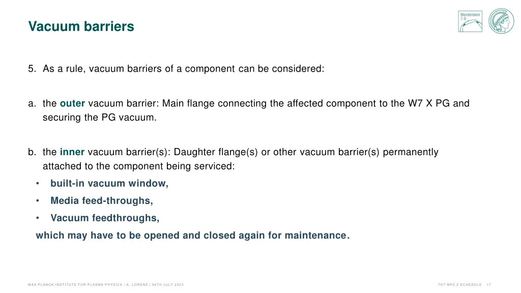 vacuum barriers