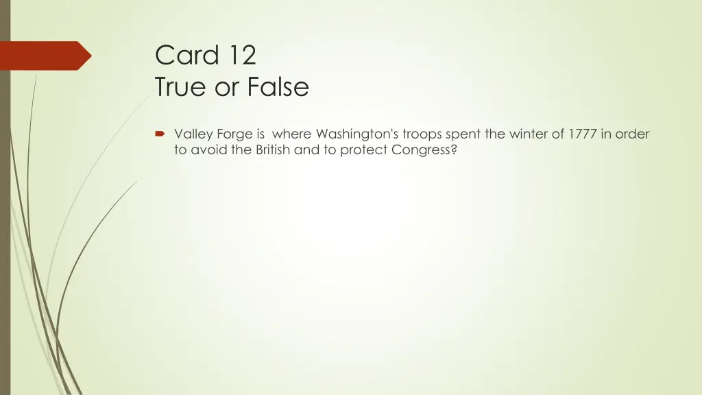 card 12 true or false