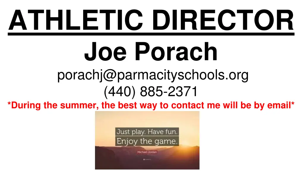 athletic director joe porach