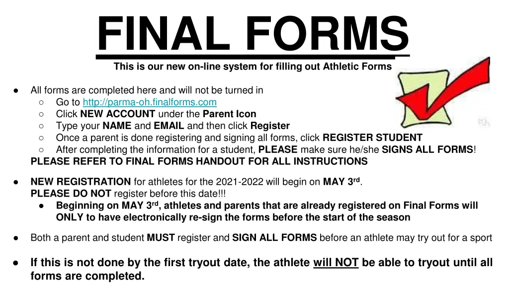 final forms this is our new on line system