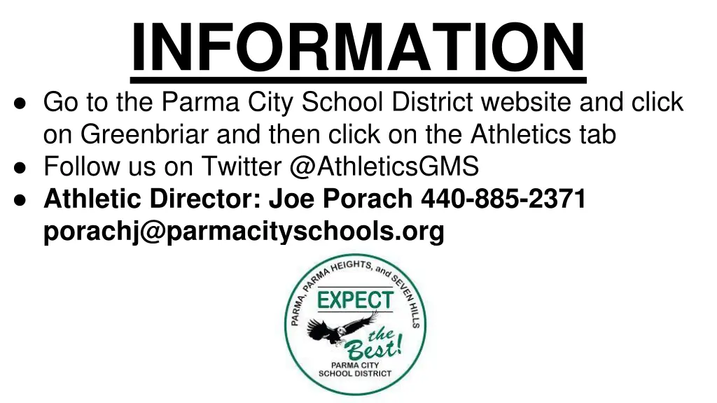 information go to the parma city school district