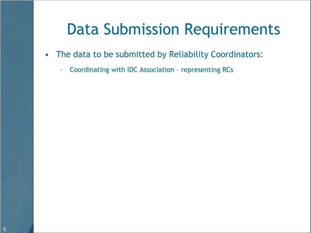 data submission requirements