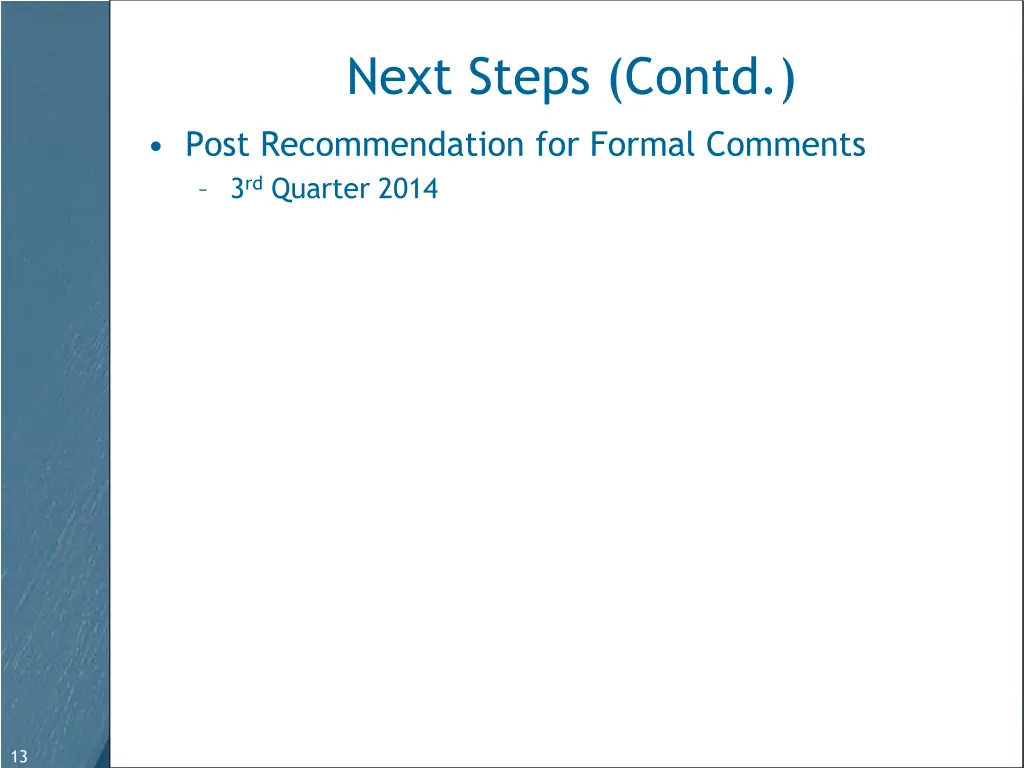 next steps contd