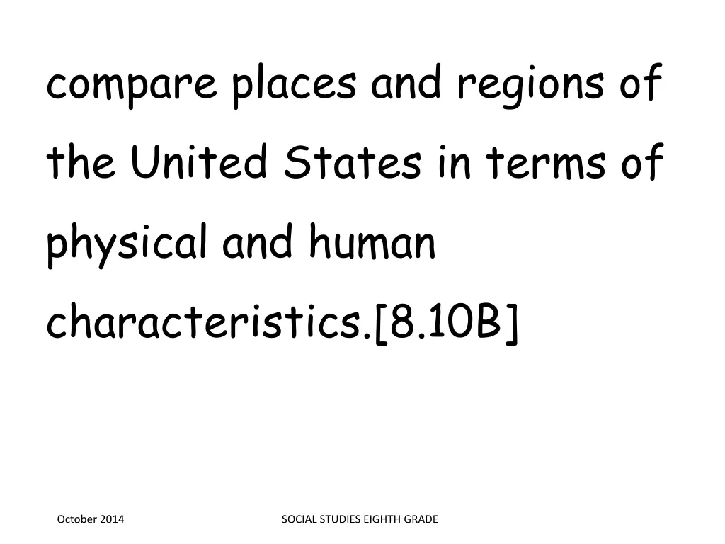 compare places and regions of the united states