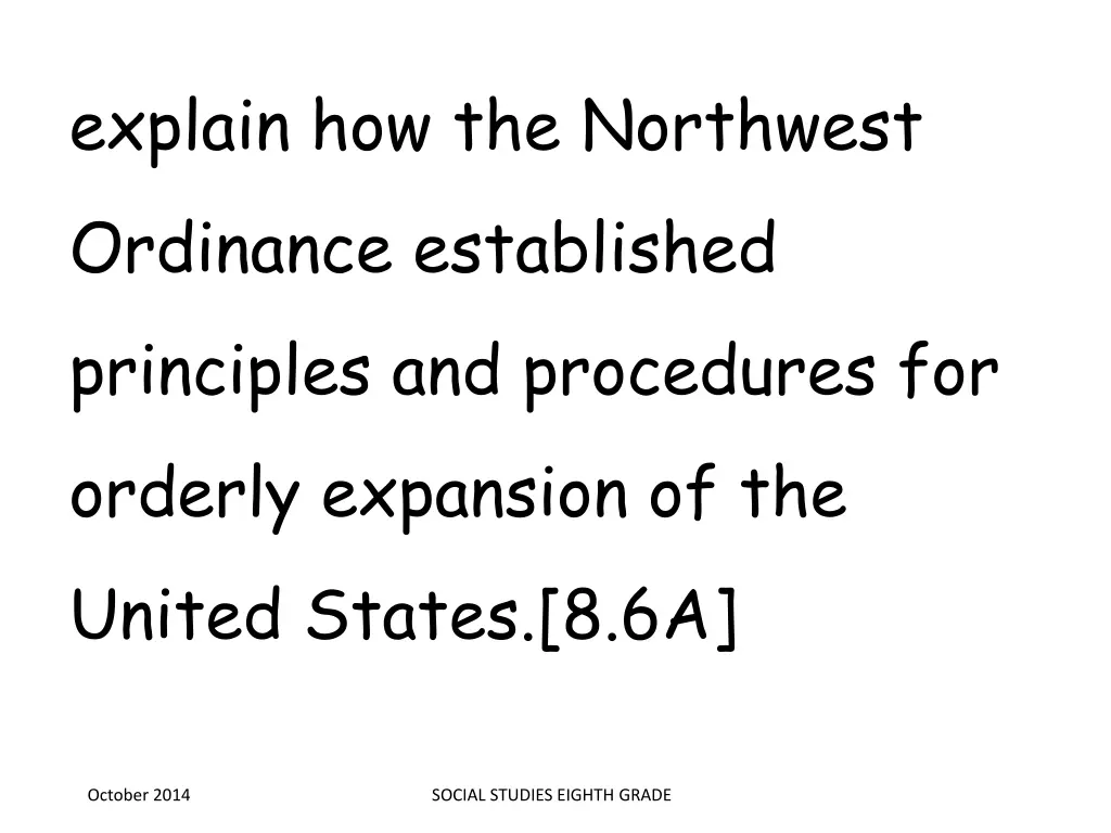 explain how the northwest ordinance established