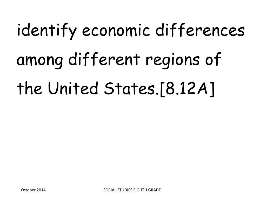 identify economic differences among different