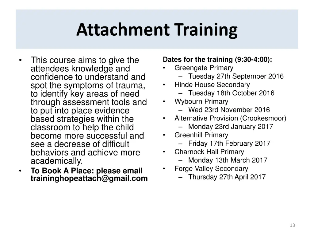 attachment training