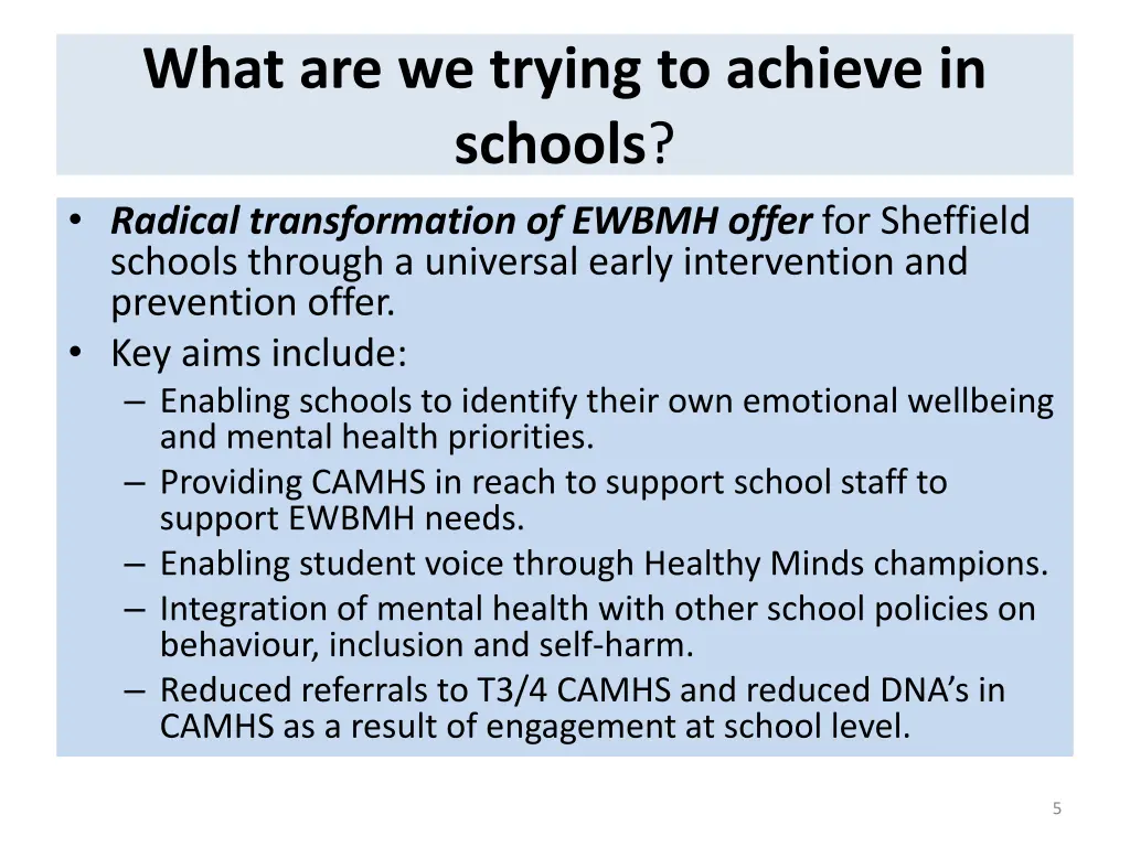 what are we trying to achieve in schools radical