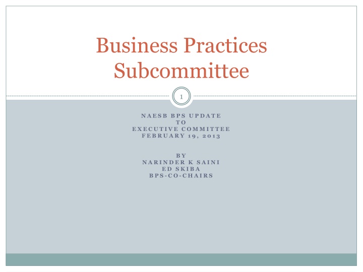 business practices subcommittee