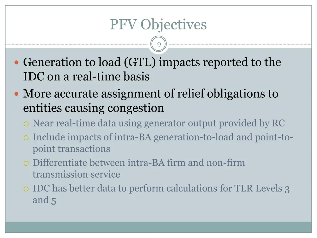 pfv objectives