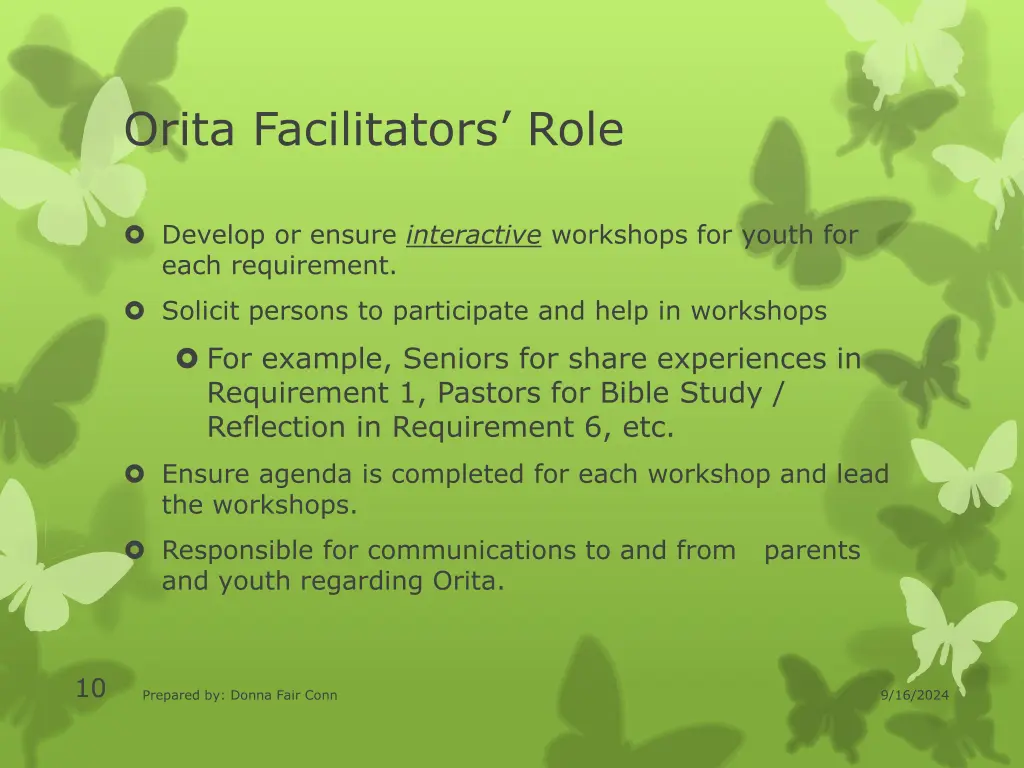 orita facilitators role