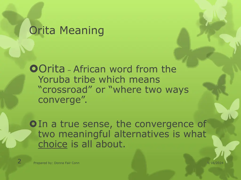 orita meaning