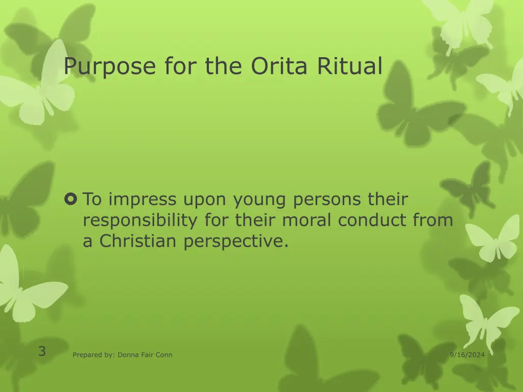 purpose for the orita ritual