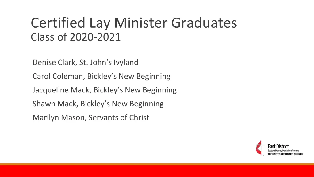 certified lay minister graduates class of 2020