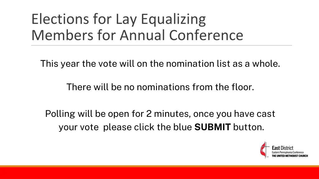 elections for lay equalizing members for annual