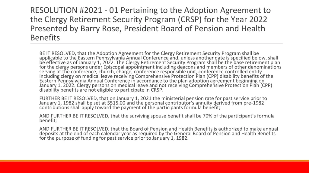 resolution 2021 01 pertaining to the adoption