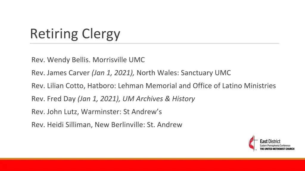 retiring clergy