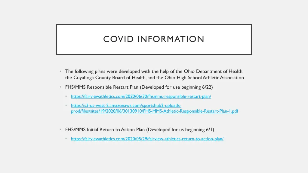 covid information