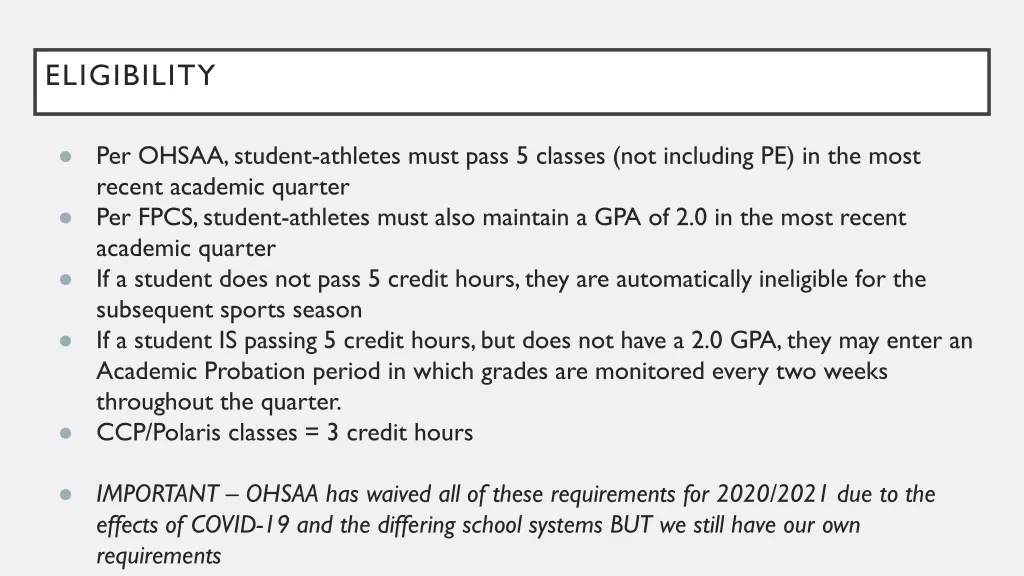 eligibility