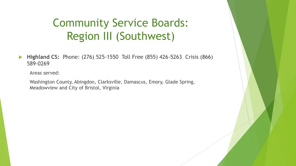 community service boards region iii southwest 2