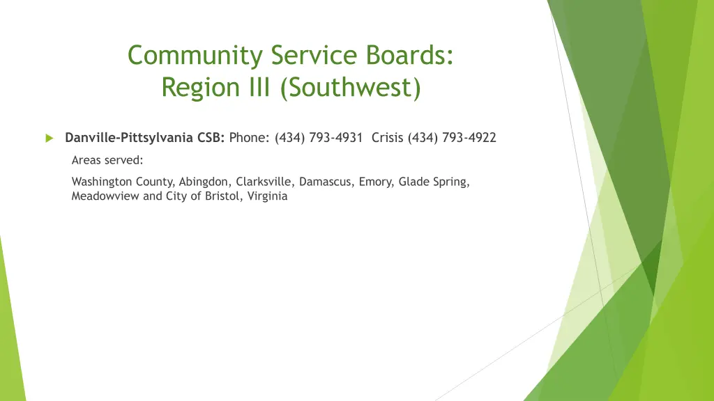 community service boards region iii southwest 4