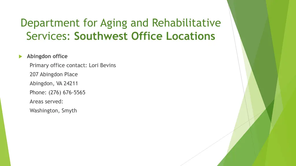 department for aging and rehabilitative services 5