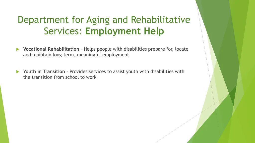 department for aging and rehabilitative services