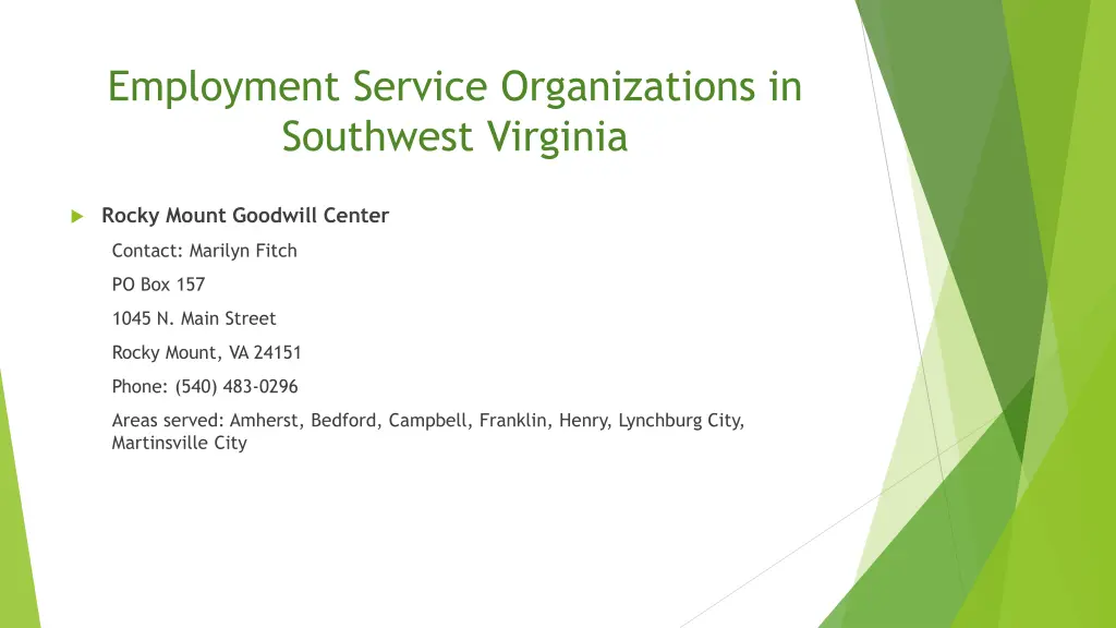 employment service organizations in southwest 9