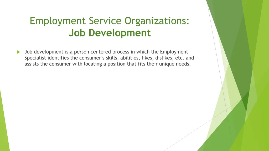 employment service organizations job development