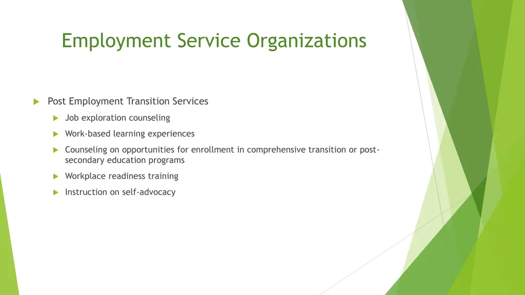 employment service organizations