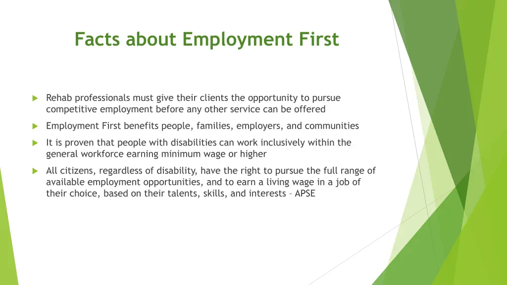 facts about employment first 2