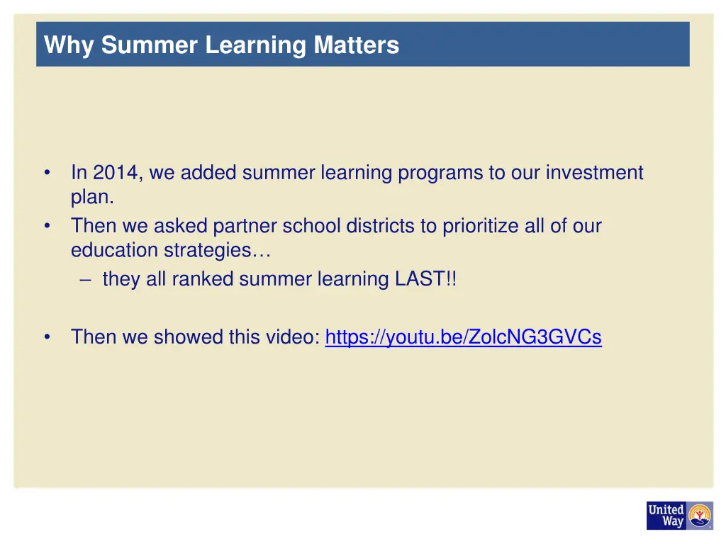 why summer learning matters