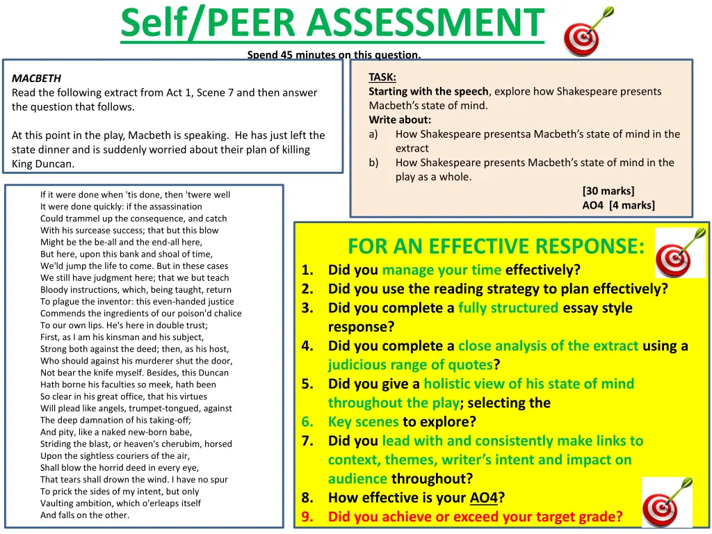 self peer assessment spend 45 minutes on this