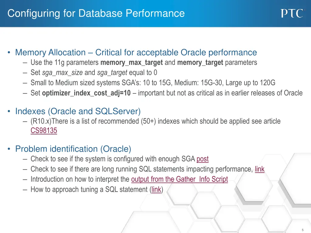 configuring for database performance