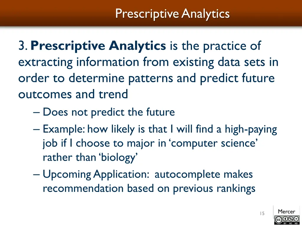 prescriptive analytics