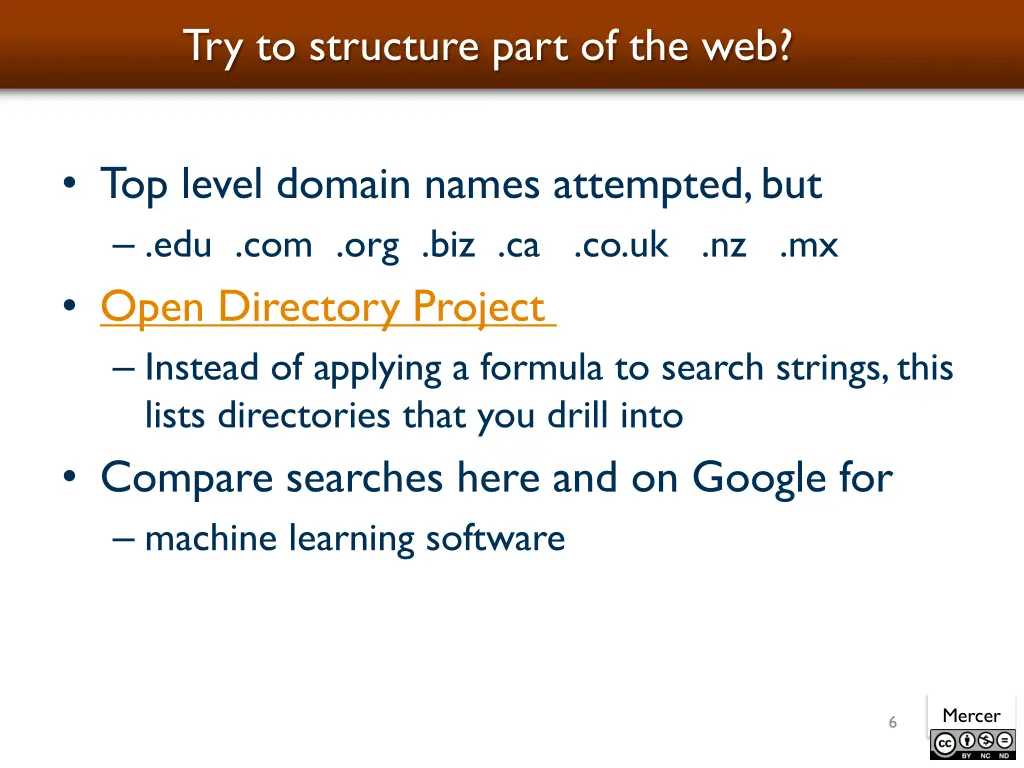 try to structure part of the web