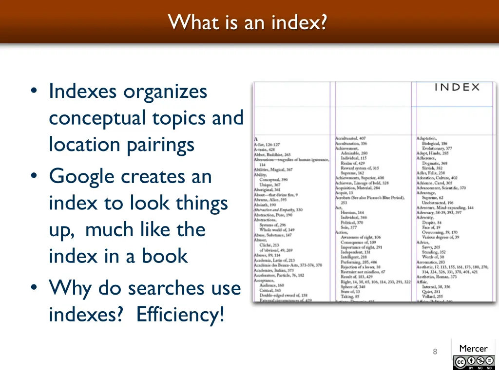 what is an index