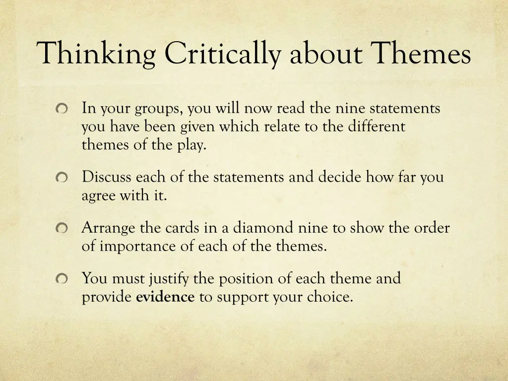 thinking critically about themes