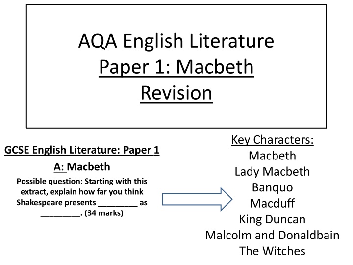 aqa english literature paper 1 macbeth revision