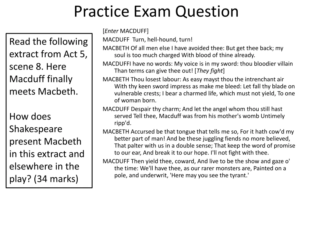 practice exam question