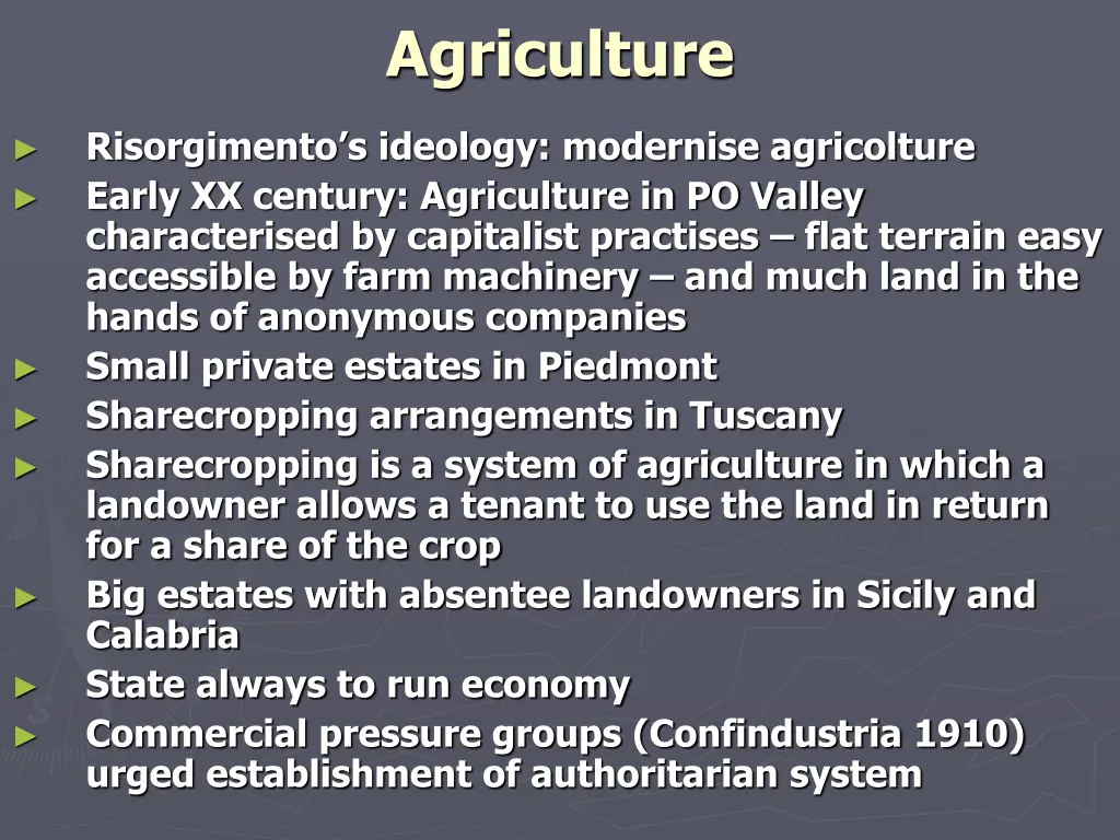 agriculture