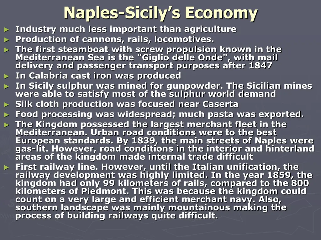 naples sicily s economy industry much less